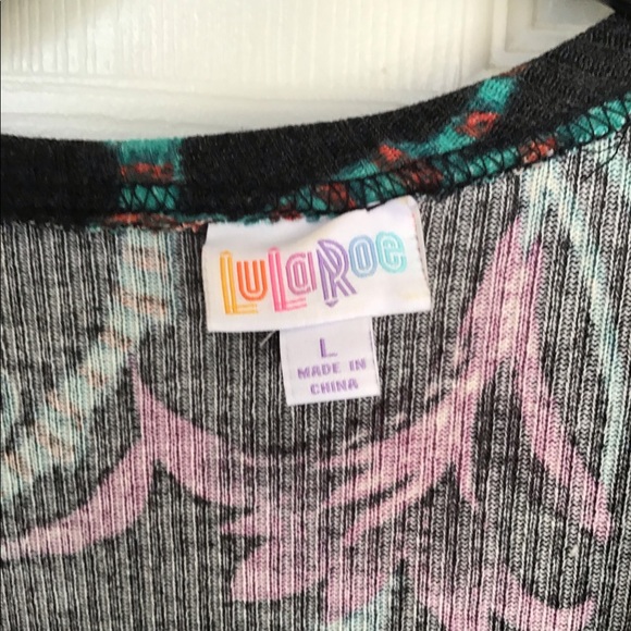 LuLaRoe Large Floral Joy Long Vest - Picture 2 of 6